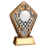 BRZ/GOLD DIAMOND HOLDER WITH 'SNOOKER' DISC AND PLATE - 5.25in